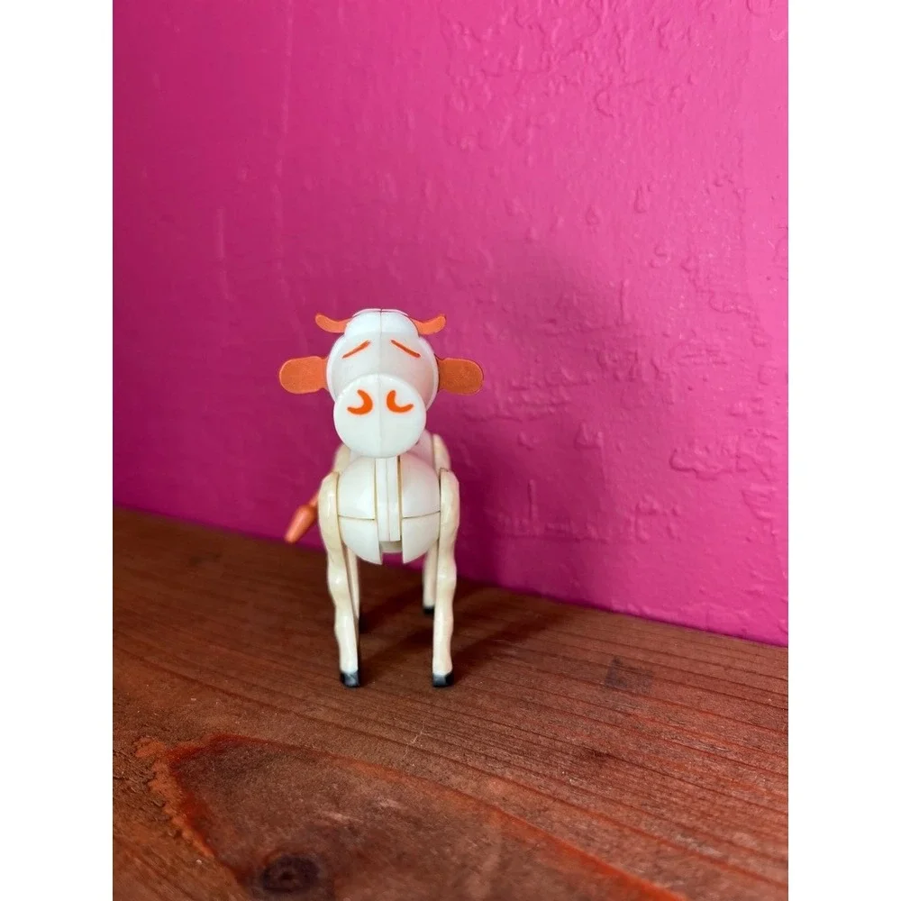 Little People Cow Vintage Fisher Price #915 Farm, White Hex Screw Cow, 1972-1974
